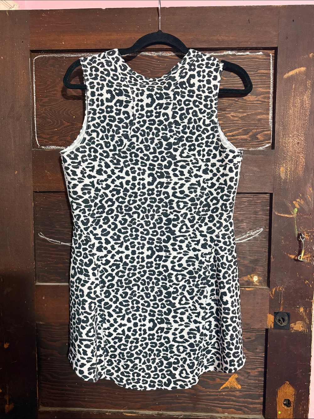 Nike Black & White Leopard Print Tennis Dress with Pink Swoosh - Picture 3 of 3